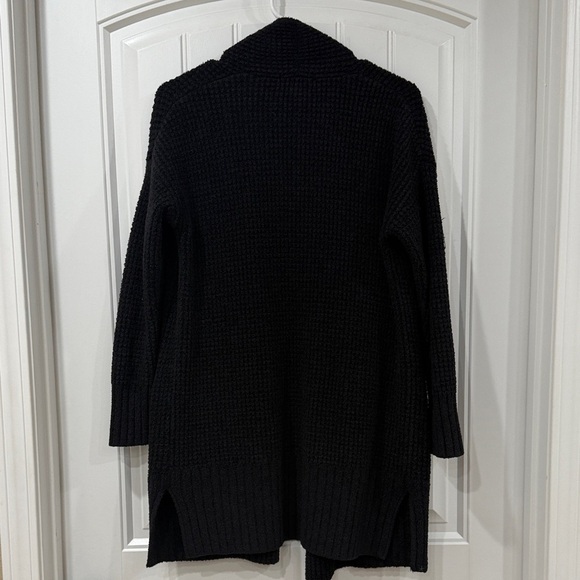 EUC Barefoot Dreams Black Long Waffle Knit Cardigan - Picture 6 of 6